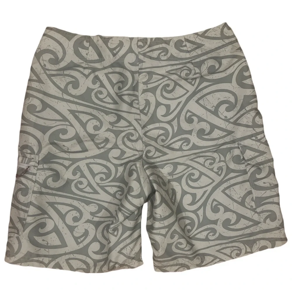 SIMMS FISHING shorts mens SMALL‎ gray white blue